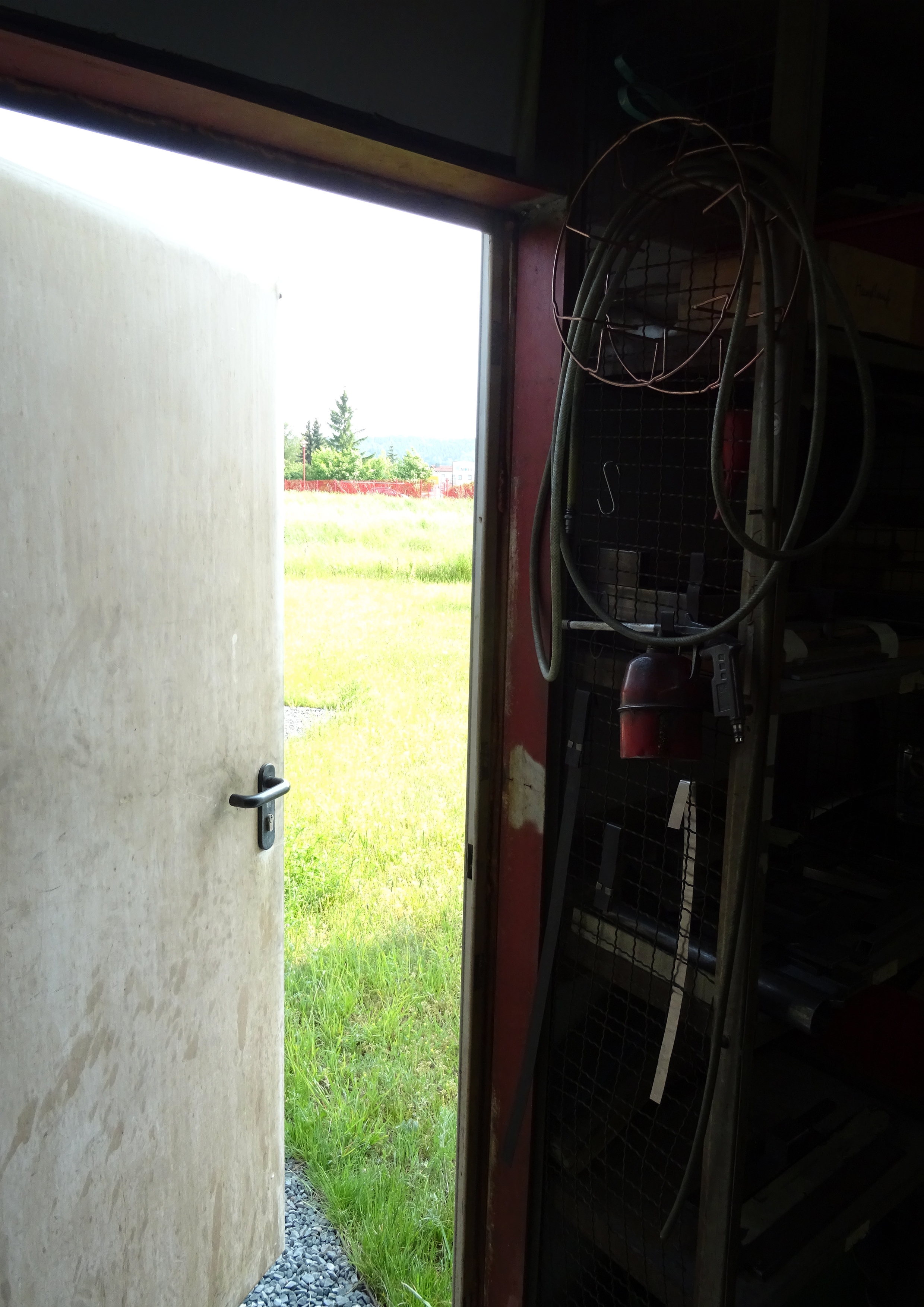 Tuer offen ins Gruene